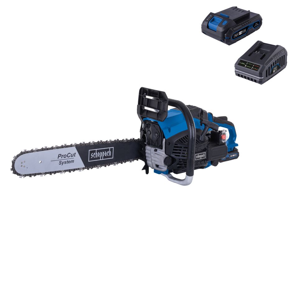 Scheppach 5910116903 Benzin-Kettensäge 20V PCS56E 56cc (mit Akku)
