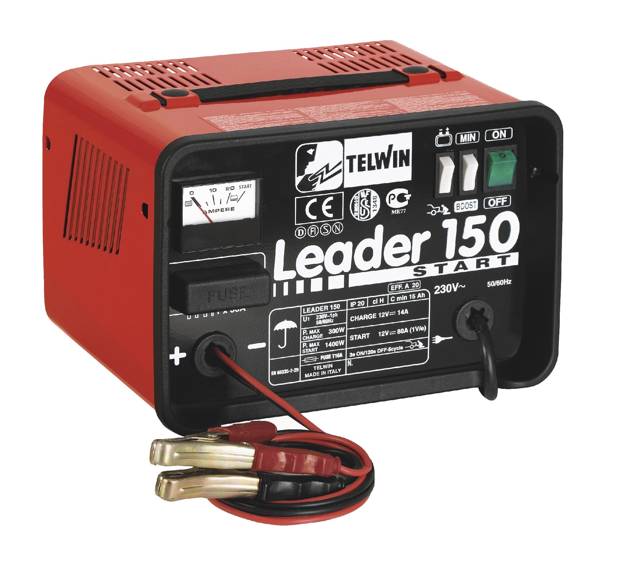 Telwin 830807549 LEADER 150 Batterieladegerät mit Startfunktion 12V 20A
